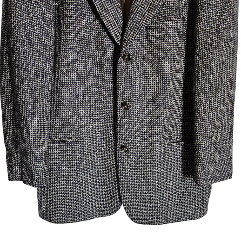 Hugo Boss Houndstooth Plaid Einstein Blazer Sport Coat Size 40R Lambswool Jacket